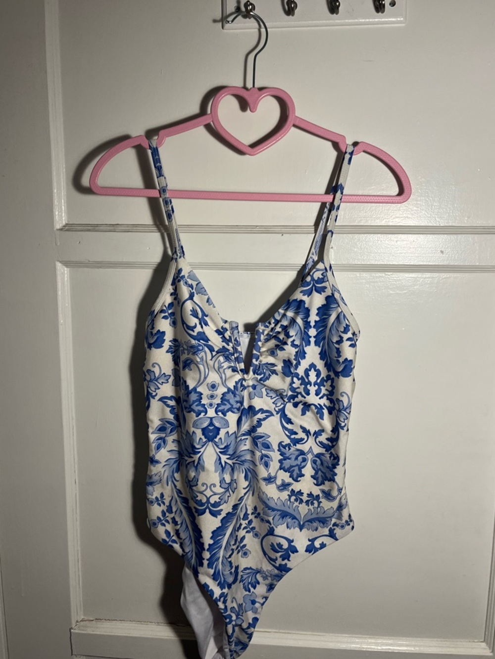 TiniBikini Blue and White Floral One-Piece Swimsuit